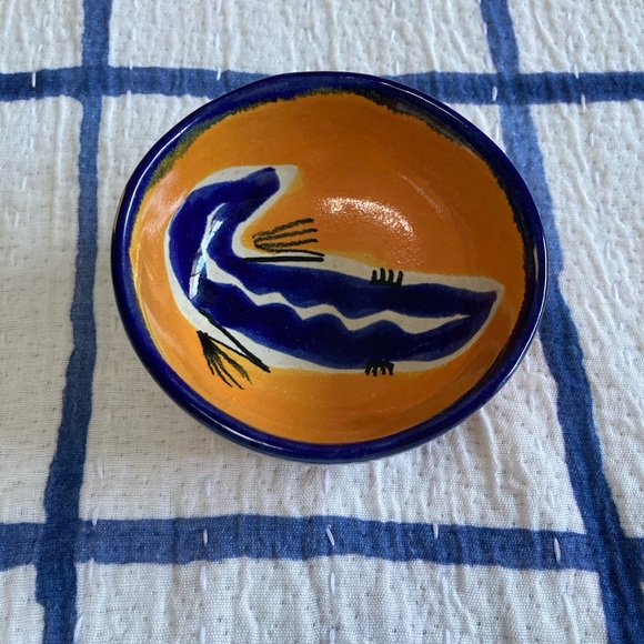 Hand painted Lizard Ceramic Salsa Bowl - Picture 1 of 4